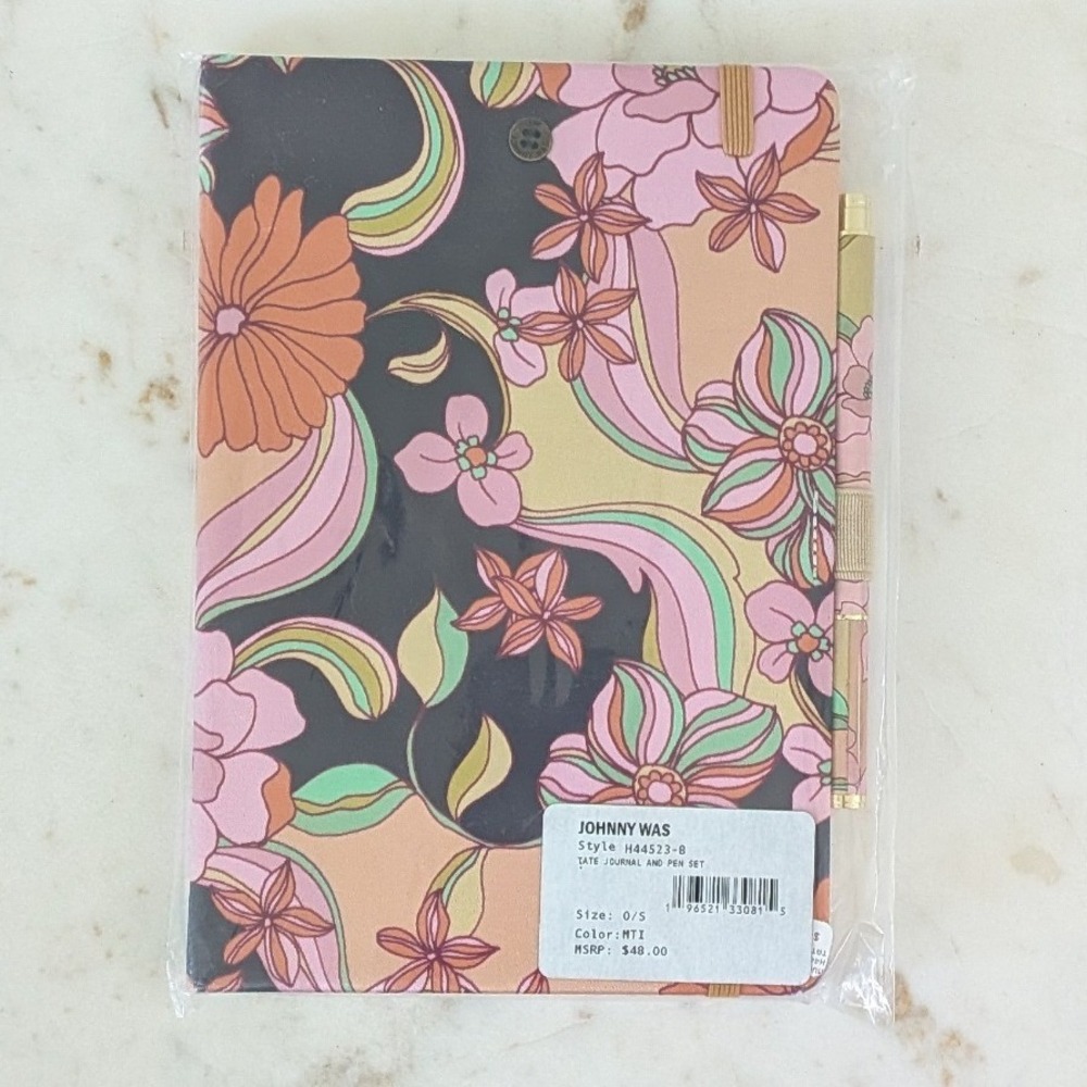 New Johnny Was Tate Journal and Pen Set Floral Multi H44523-8 Boho Retro $48